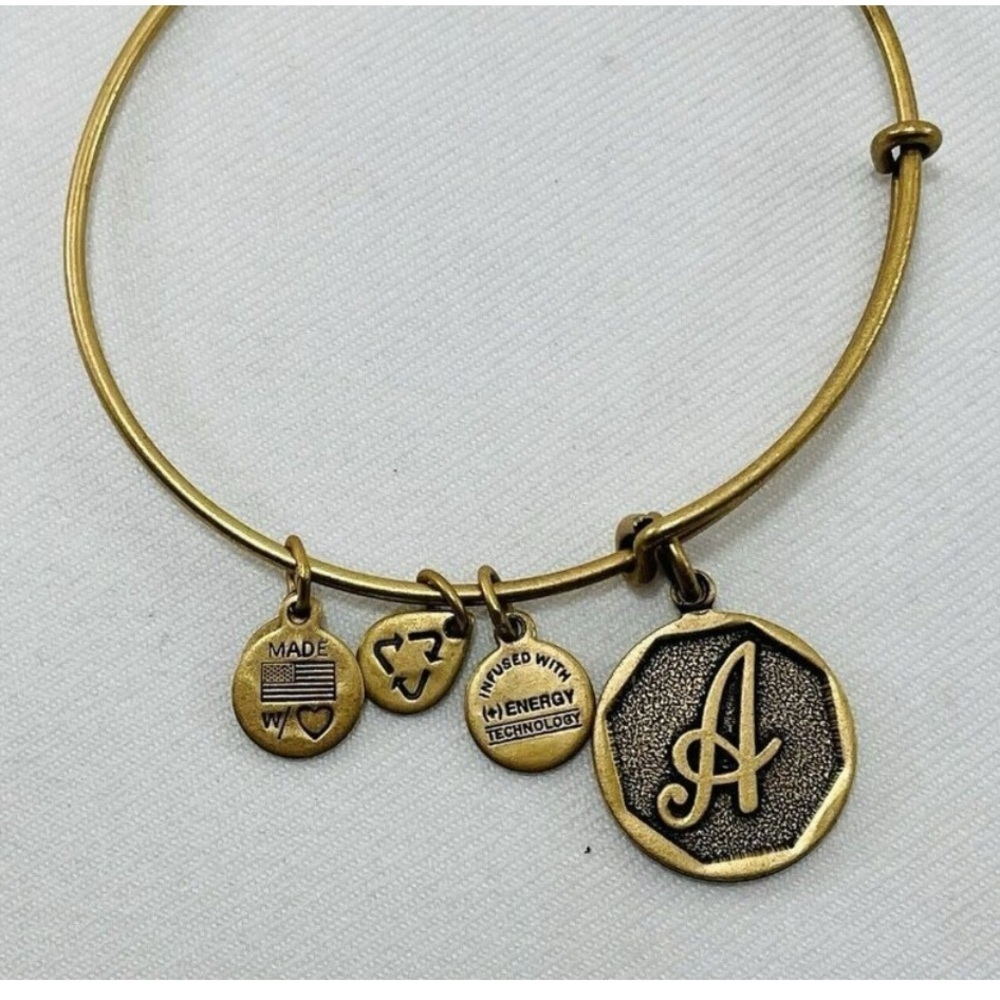 Alex And Ani Energy Cuff Bracelet
Bangle Gold Letter Initial A Charm
Expandable